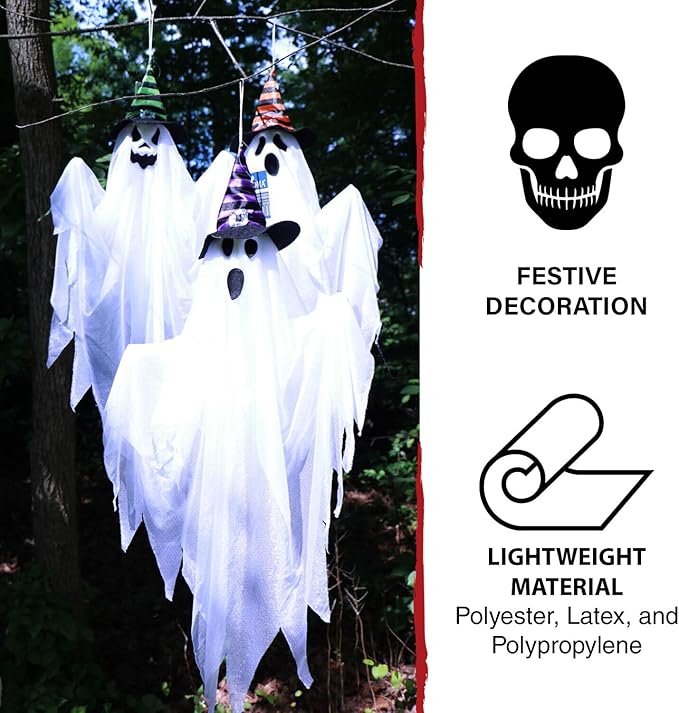 Haunted Hill Farm 26" Hanging Ghosts Halloween Animatronic