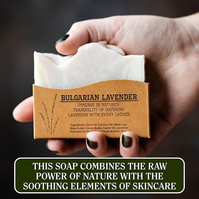 Compass Soap Bulgarian Lavender | Natural Bar Soap for women | Best Bath Soap Bars for Women with Minimalist & Gentle Lather | Paraben & Phthalate Free Body Soap Bars for Women | 5 oz. Pack of 2