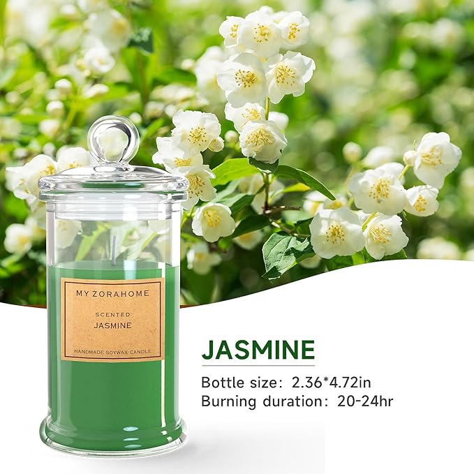 Crystal Glass Gifts for Women, Jasmine Scented Candles Unique Gifts for Women,Funny Cute Cool Cereal Soy Wax for Home, Coffee Bar Scented for Holiday/Birthday