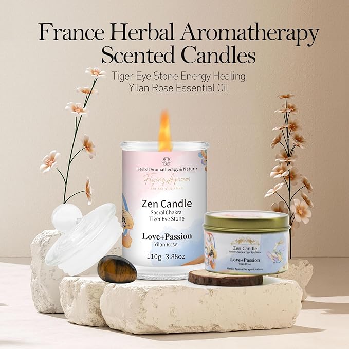APSARAS Love+Passion Scented Candles, Yilan Rose Aromatherapy Spring Candle Sets for Women Gift for Bathroom, Candles for Home Scented,Burn Time