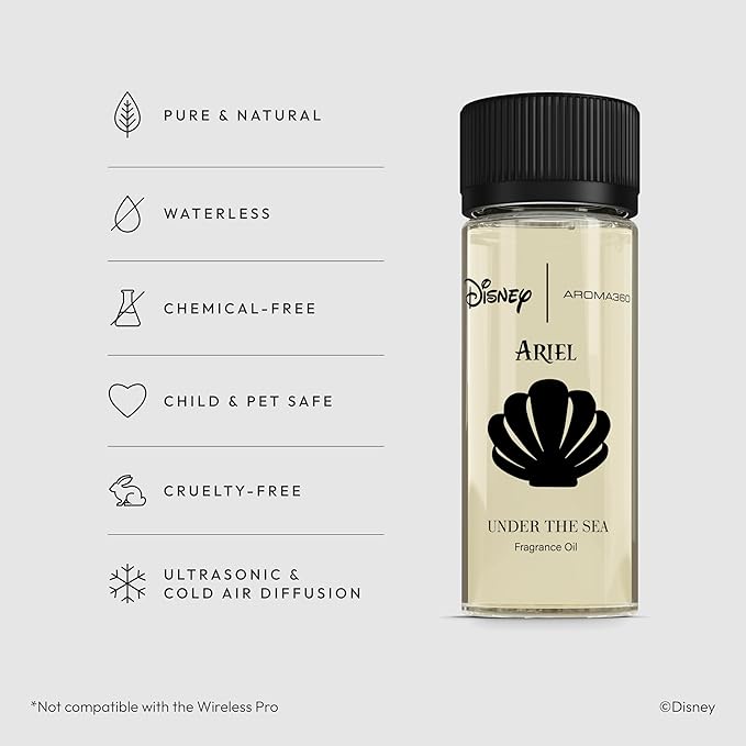 Aroma360 | Disney Under The Sea Fragrance Oil Blend | The Little Mermaid | Princess Ariel | Luxury Essential Oil Diffuser | Aromatherapy Scent Diffuser Oil | Bergamot, Ivy and Ocean 1.7 fl oz, 50 mL