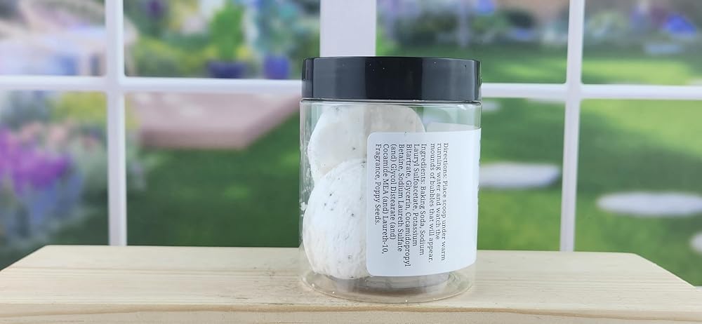 TSA Handmade Very Bubbly Fresh Vanilla Bubble Bath Scoops with Poppy Seeds, Soak, Clean, Spa, Skin Care, Dry Skin, Moisturizer, Scented Soap, Sensitive, Woman, Kids, Gift, Relax, 3 1.1 oz Scoops