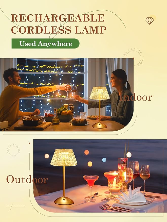 Crystal Lamp for Bedroom,500 Lm Small Lamps for Small Spaces,3 Colors Dimmable Touch Lamps for Bedrooms,Touch Lamp Small Lamp,Small Table Lamp for Living Room,Bedside Table Lamp for Bedroom,Gold Lamp