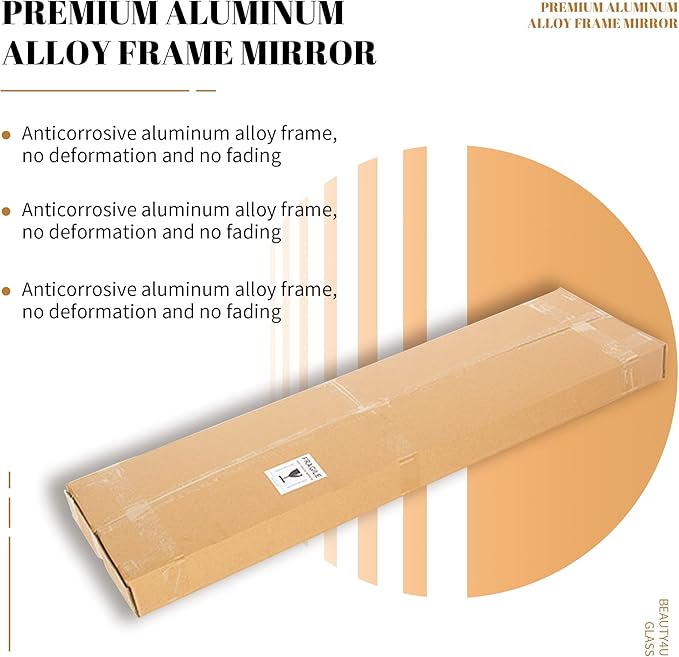 Beauty4U 71" x 32" Large Full Length Mirror with Stand, Black Wall Mounting Full Body Mirror, Metal Frame Full-Length Tempered Mirror for Living Room, Bedroom