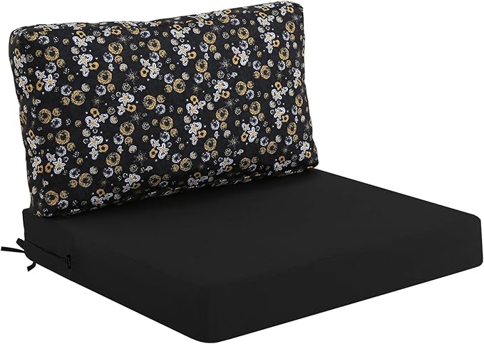 idee-home Outdoor Cushions for Patio Furniture, Outdoor Seat Cushion, Waterproof Hampton Bay Deep Seat Replacement Couch Chair Cushions for Garden Lawn Backyard Deck, 26.5 x 26.5 Floral Pattern