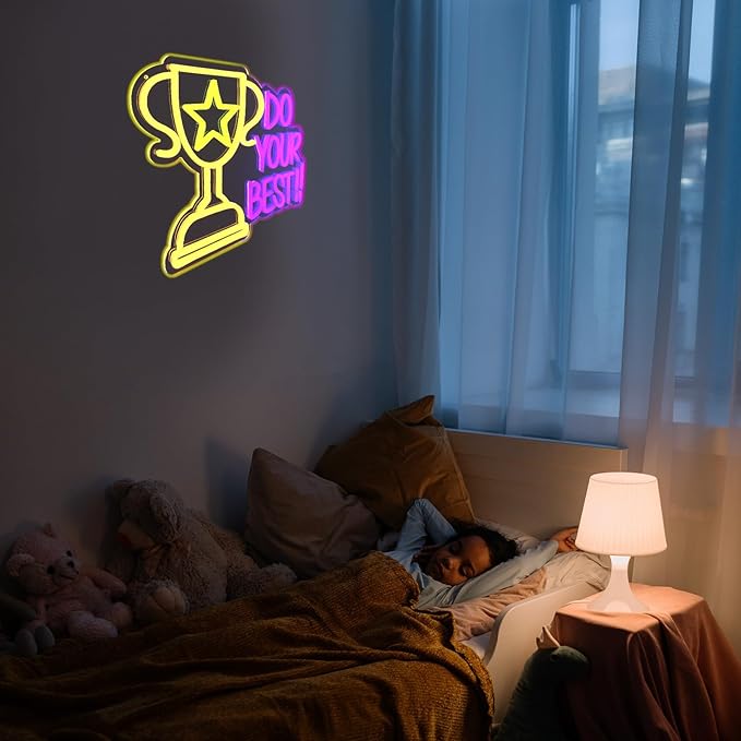 Do Your Best Neon Signs for Wall Decor,Bright Dimmable Trophy Led Lighted Up Sign for Wall Decor Motivational Quotes Game Room Bedroom Birthday Party Classroom Office Man Cave Living Room
