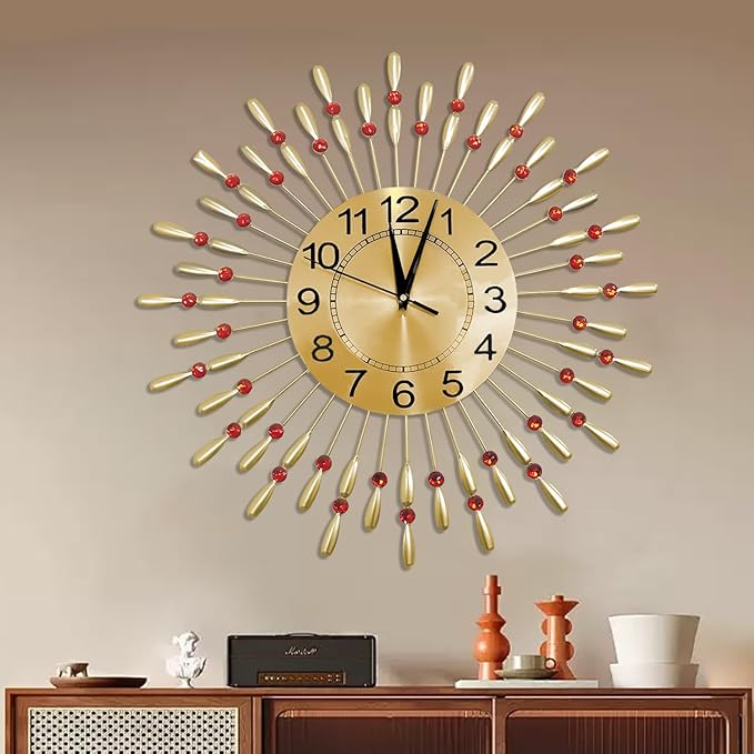 Wall Clock,20inch Decorative Wall Clocks Silent Quality Quartz Battery Operated,Large Wall Clock for Living Room,Kitchen,Home,Bathroom,Bedroom Wall Decor