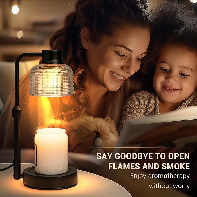KLL Candle Warmer Lamp with Timer: Birthday Gifts for Women Mom - Home Decor House Warming Gifts New Home - Wax Melt Warmer with 2 Bulbs for Jar Candles