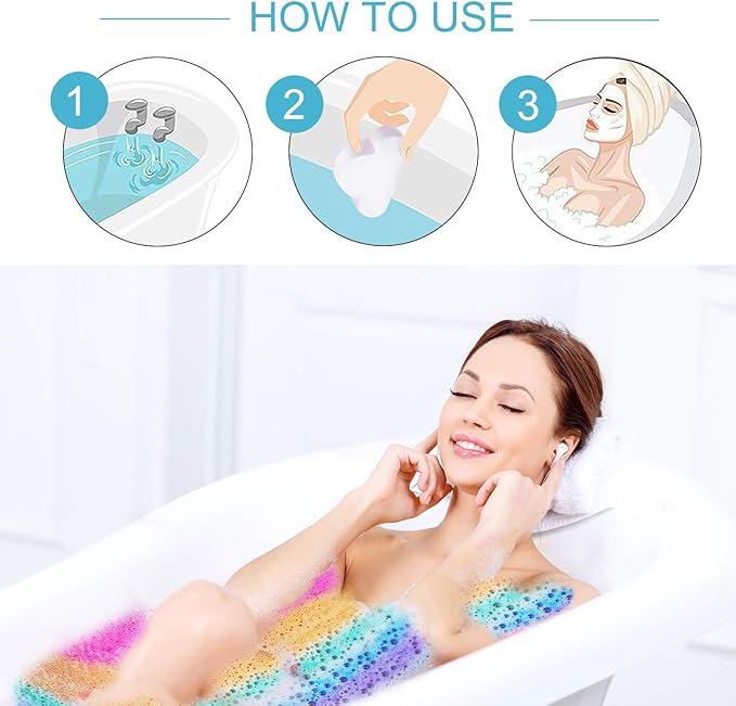 Rainbow Bath Bomb Gift Set, Organic & Natural Rainbow Cloud SPA Bath Bombs for Aromatherapy Relaxation Soak to Moisturize Skin, for Christmas Gifts for Women and Kids