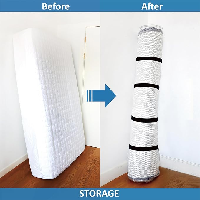 Twin/Twin XL Foam Mattress Vacuum Bag for Moving, Mattress Vacuum Seal Storage Bag with Straps