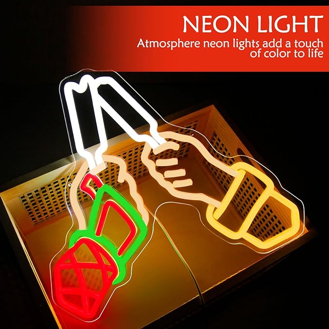 Anime Neon Sign Wall Decor USB Dimmable LED Lights of Two Boys Sharing Ice Cream Neon Light for Bedroom Game Room Movie Room, Cool Otaku Gift for Japanese Anime Lovers, Friendship Scene Wall Art