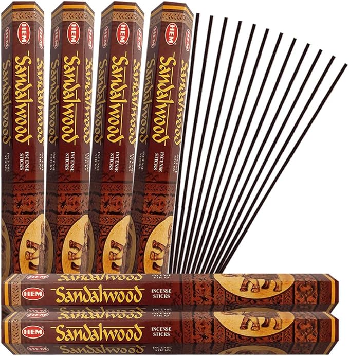 Sandalwood Incense Sticks and Incense Stick Holder Bundle Insence Insense Hem Incense Sticks