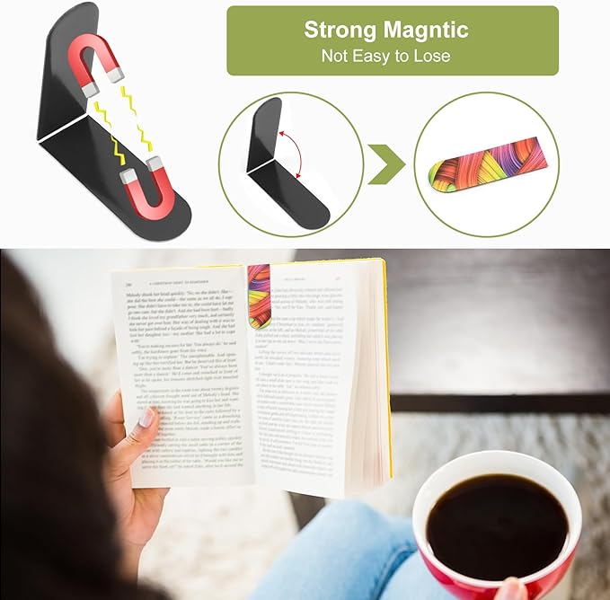 30 Pcs Magnetic Bookmarks, Mini Geometric Page Markers Magnetic, Geometric Magnetic Page Stand Bookmarks for Teachers School Home Office Reading Bookmarks