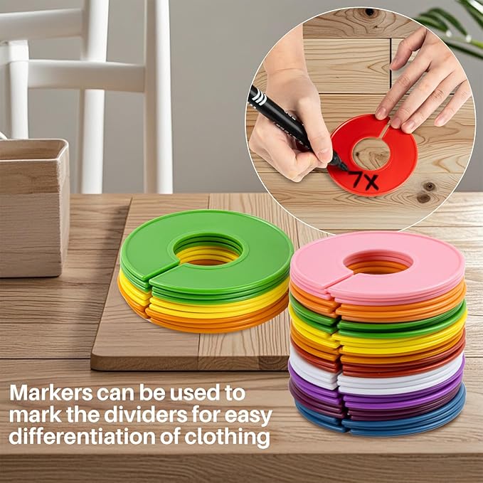 Sukh 30PCS Closet Dividers Clothes Organizers Girl Boy Organizers Clothes Dividers Labels Separators Garment Organizer Hanger Markers Closet Size Dividers 10 Assorted Colors