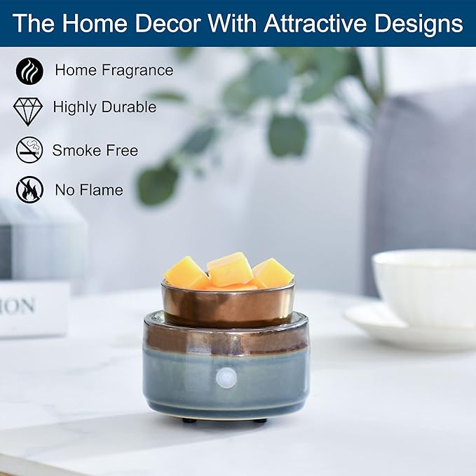 kobodon Wax Melt Warmer, Candle Wax Warrmer for Scented Wax, 3-in-1 Ceramic Electric Wax Melter, Wax Cubes as Gifts for Mom Grandma Women