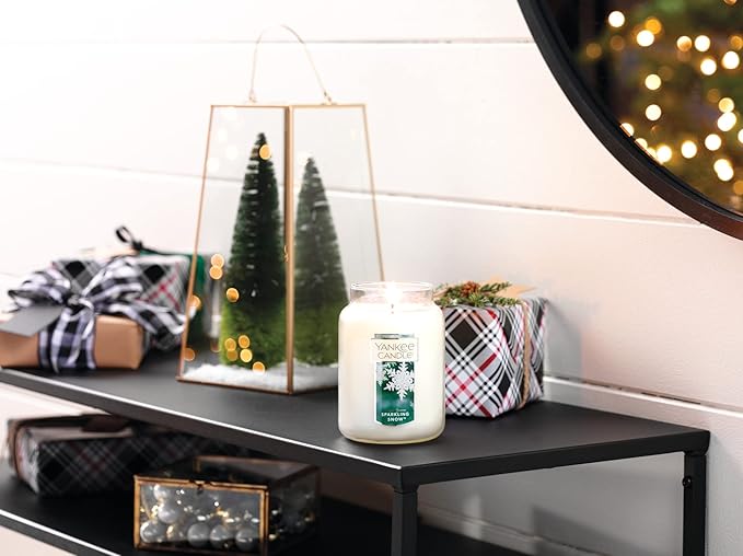 Yankee Candle Sparkling Snow Scented, Classic 22oz Large Jar Single Wick Candle, Over 110 Hours of Burn Time | Holiday Gifts for All