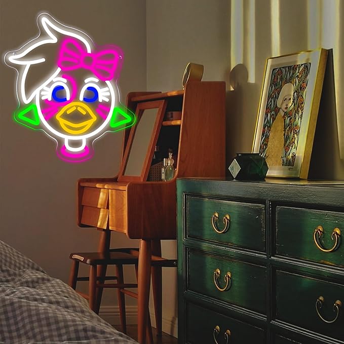 Anime Cartoon Butterfly Bunny Neon Signs for Wall Decor, Gaming Room Decor, USB Dimmable Anime Game Neon Light for Man Cave Kids Room Bedroom Bar Birthday Fan Gifts