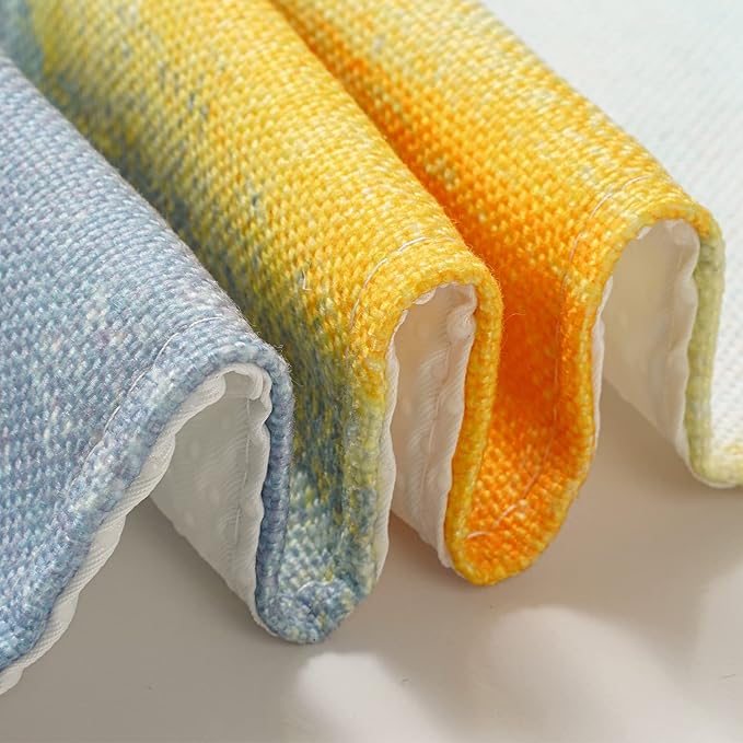 Yellow and Grey Abstract Art Placemats, Modern Art Placemats, Set of 4 Heat Resistant Non-Slip Artwork Dining Placemats, Washable Place Mats for Home Kitchen (Yellow and Grey, 18"X12")