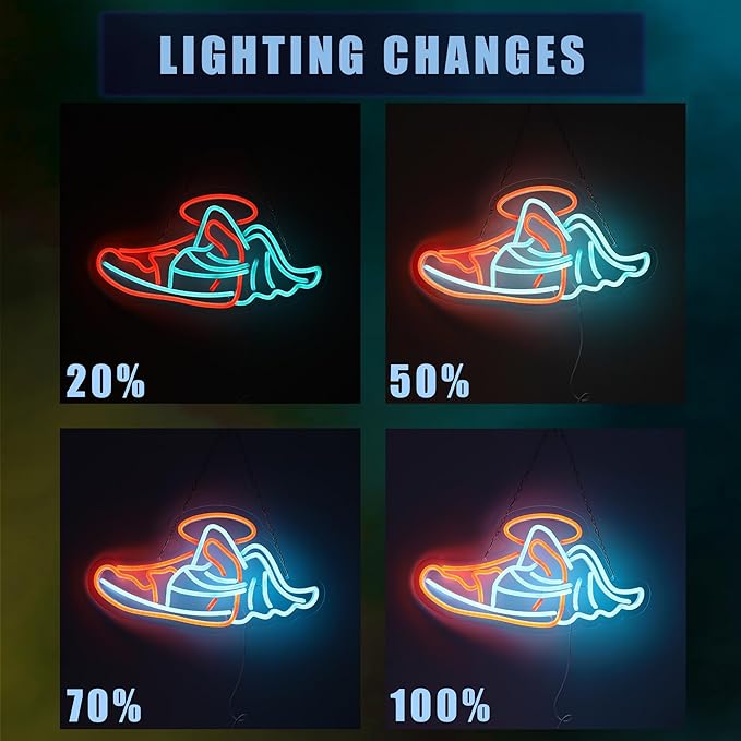 Sports Shoe Neon Sign Sneaker Neon Signs for Wall Decor,Dimmable LED Neon Light Sign for Bedroom Man Cave Wall Art, Boy Birthday Gift, Room Decor