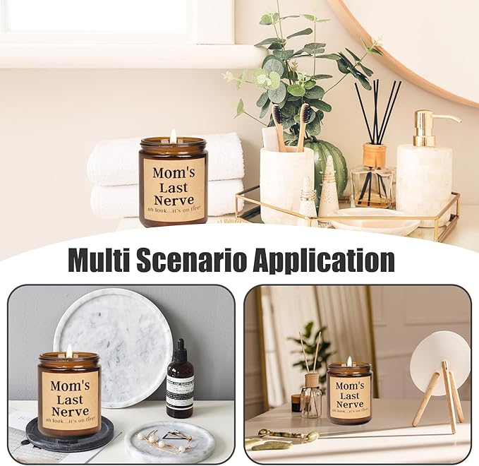 Mom Gifts-Mom’s Last Nerve Candle-Mothers Day Gifts for Mom from Daughter and Son Funny Long Lasting Gift Candles, Happy Perfect Christmas Presents
