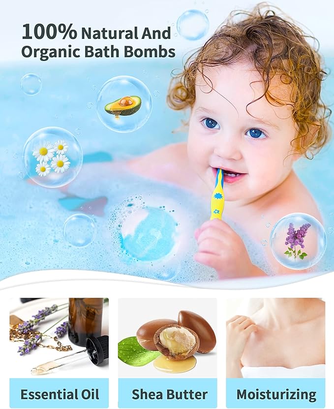 Light Up Bath Bombs with Surprise Inside, 4.23 oz Natural Gift Set 6 with Essential Oils, Magnesium Large Bath Bombs for Women Relaxing Spa Skin Moisturize Gifts for Women