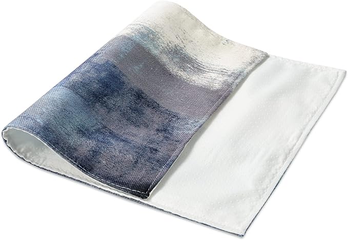 Blue Abstract White and Grey Modern Art Placemats Set of 4, Heat Resistant Non-Slip Artwork Dining Placemats, Washable Place Mats for Home Kitchen (18"X12")