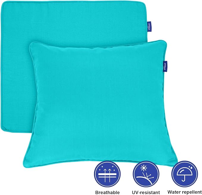 Deep Seat Cushions, Outdoor Cushions, Patio Furniture Cushions, Deep Seat & Back Cushion Patio Cushions with Rmoveable Cover for Backyard Couch Sofa Fade Resistant (19x19x3 in, Solid Peacock Green)