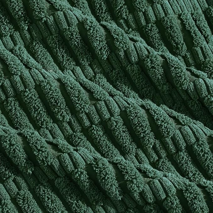 Fancy Homi Set of 4 Dark Green Lumbar Rectangle Decorative Throw Pillow Covers 12x24 Inch for Couch Bed Chair, Aesthetic Boho Room Decor, Soft Fuzzy Thick Corduroy Cute Textured Cushion Case 30x60cm