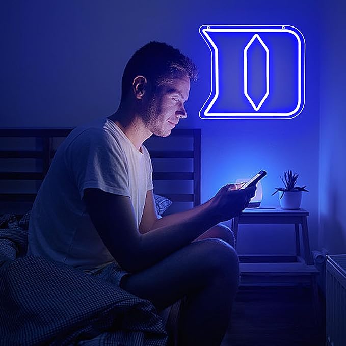 University Neon Signs,Letter D Neon LED Sign,University Basketball Team Logo Neon Signs,University Name Light Signs for Man Cave,Dorm Decor for College Students,Sport Fans,Size 13.8 * 12.2in(FMXD117)