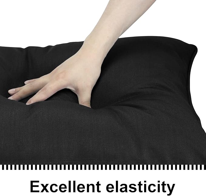 Deep Seat Cushions, Outdoor Cushions, Patio Furniture Cushions, Deep Seat & Back Cushion Patio Cushions with Rmoveable Cover for Backyard Couch Sofa Fade Resistant (22x24x4 in, Solid Black)