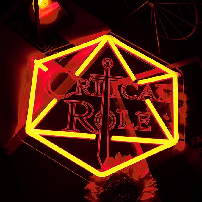 DND Neon Signs for Wall Decor,Dimmable Dungeons and Dragons LED Game Signs,USB Powered Neon Lights for Man Cave, Game Room Decor, Best Gifts for Critical Role Gamer Fans