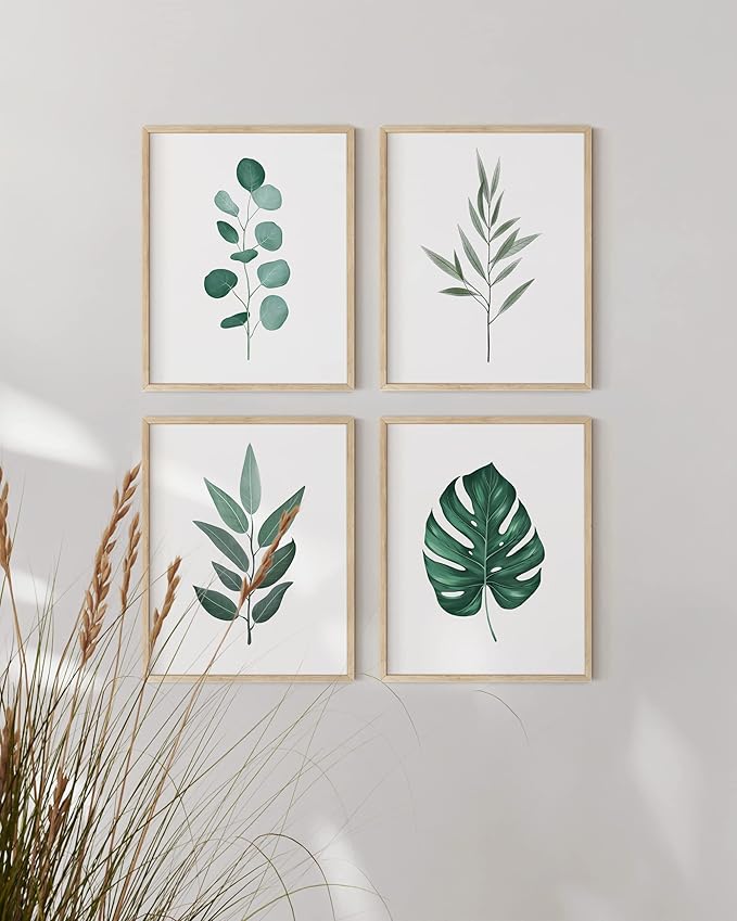 HAUS AND HUES Green Plant Art Print Set of 4-16x20