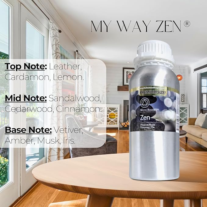Mystic Romance My Way Zen Premium Home Fragrance Oil - for Aroma Oil Diffusers and Burner Oil Lamps (600ml, My Way Zen)