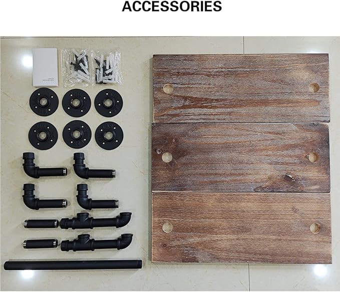 Industrial Pipe Bathroom Shelves with Towel Bar Rustic Wall Mounted Wood Floating Shelving Bookcase Farmhouse Home Decor for Bathroom Bedroom Kitchen Living Room Office,Set of 3