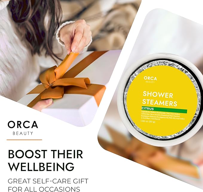 Shower Steamers Aromatherapy - Relaxation Gifts for Women, Shower Bombs, Unique Spa Gifts Shower Tablets, Stocking Stuffers for Women & Men (Citrus Scent 8PC)