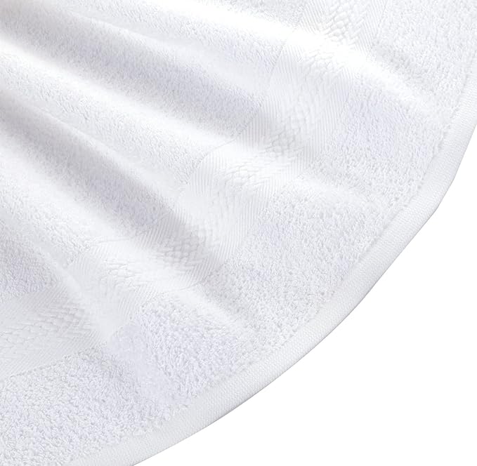 REGAL RUBY 4 Pieces White Washcloths Bath Linen Set Quick-Dry, Highly Absorbent, Soft Feel Towels, Premium Quality Flannel Face Cloths