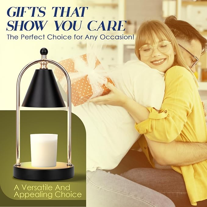 Soilsiu Candle Warmer Lamp with Timer, Electric Black Light for Bedroom, Dimmer Wax Melts Warmer for Candle Jars, Beside Lamp Gifts for Women Home Decor (2 Bulbs Included)