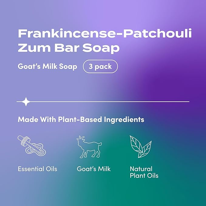 Zum Bar Goat's Milk Soap - Frankincense-Patchouli - 3 oz (3 Pack)
