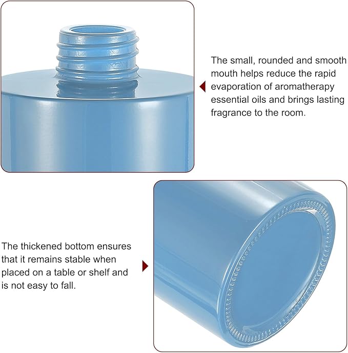 HARFINGTON Empty Glass Diffuser Bottle 140ml/4.7oz Refillable Fragrance Accessories Aromatherapy Jar Container for Replacement Reed Diffuser DIY Home Bathroom Blue with Silver Tone Cap