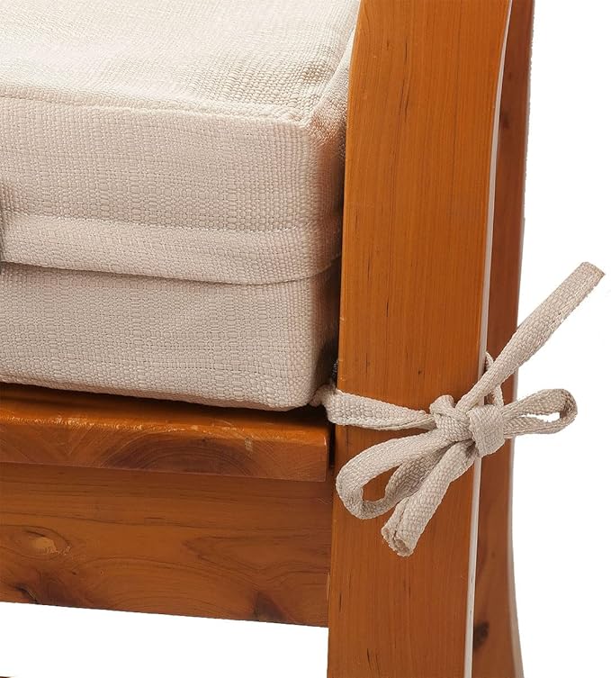 FUNHOME Outdoor Cushion Covers 20 x 18 x 4 inch,Set of 2,Replacement Seat Cushion Cover for Patio Furniture Chair,Water Resistant,Fade-Resistant Slipcover Only,No Insert(Antique Beige)