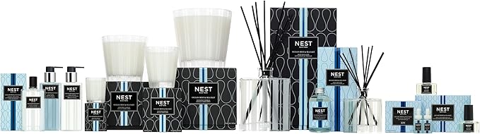 NEST New York Scented Classic Candle, Ocean Mist & Sea Salt - 8.1 oz - Up to 60-Hour Burn Time - Reusable Glass Vessel