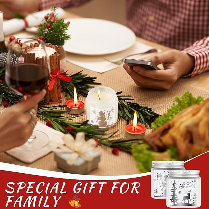 MTLEE 10 Pcs Christmas Candle Gift Set Scented 10 Fragrances Aromatherapy Candle Gift Set for Women Christmas Holiday Presents(Silver Lid)