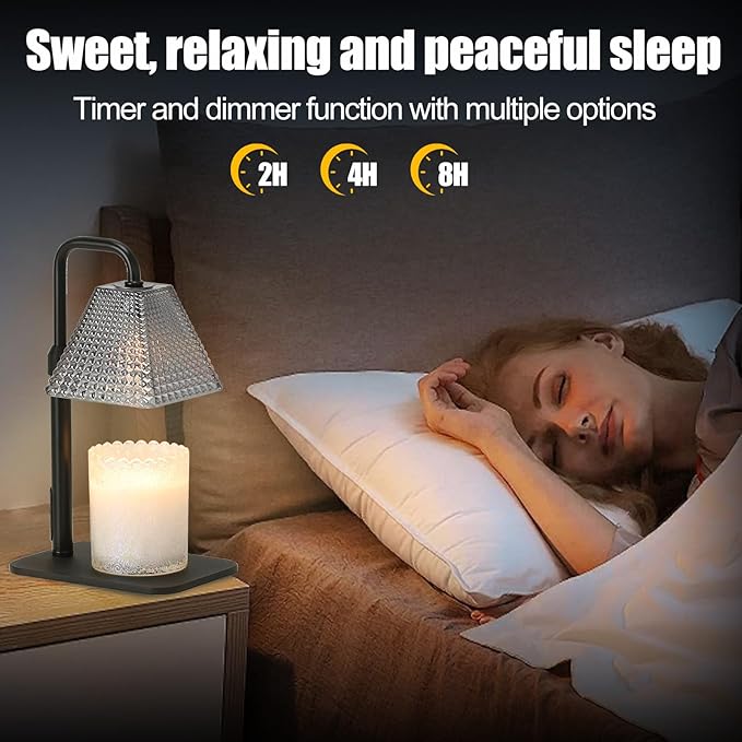 Candle Warmer Lamp with Timer & Dimmer - Electric Candle Wax Melt Warmer with Adjustable Height for Scented Candle Wax, Homer Décor and House Warming Birthday Gifts for Women Mom