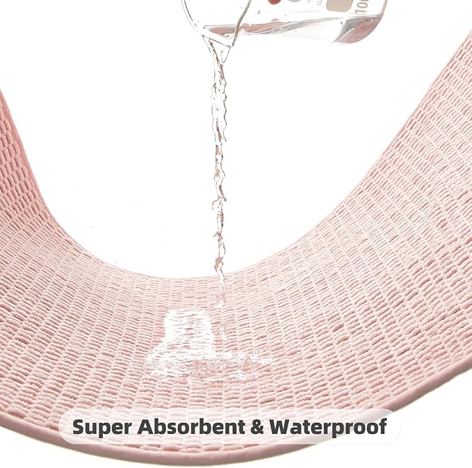 Small Bathroom Rugs, Non Slip Washable Bath Rugs Super Absorbent Bathroom Rug Thin Quick Dry Low Pile Bath Mats, Pink 12"x12"