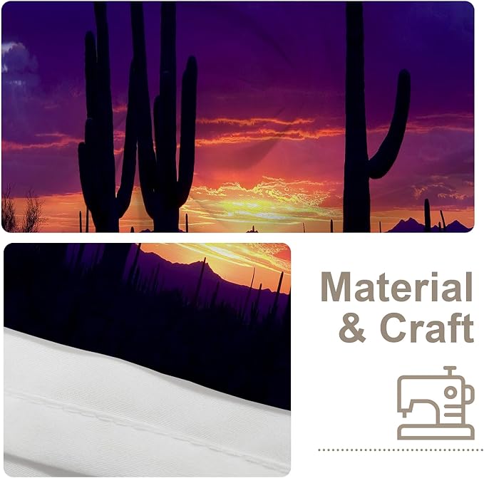BaoNews Purple Nature Sunset Tapestry, Red Western Southwestern Large Wall Hanging Polyester Tablecloths Tapestry Bedroom Room Living Room Dorm 30 X 40 Inches