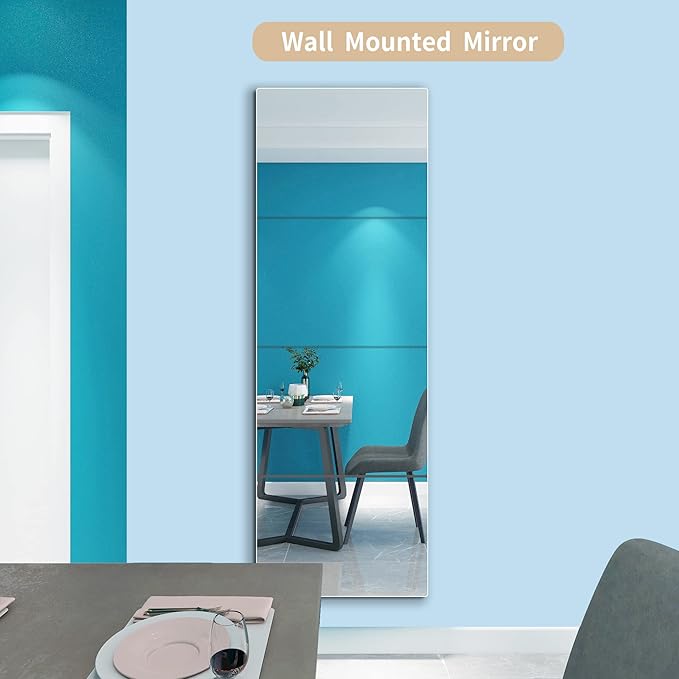 Full Length Mirror for Kids Safety Shatterproof Mirror, Plastic Wall Mirrors, Made Of Acrylic Plexiglass Mirrors, 4 Pcs 12"x12", Long Bedroom Door Closet Mirror's, Workout For Home Gym Body Mirror's
