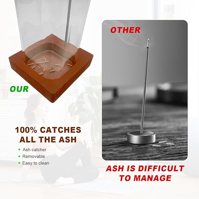 2 Pack Incense Holder, Incense Burner, Insence-Stick Holder Mess-Free Incense Burner Holder, Ideal for Meditation, Yoga, Relaxation, and Home Decor - Anti-Ash Flying