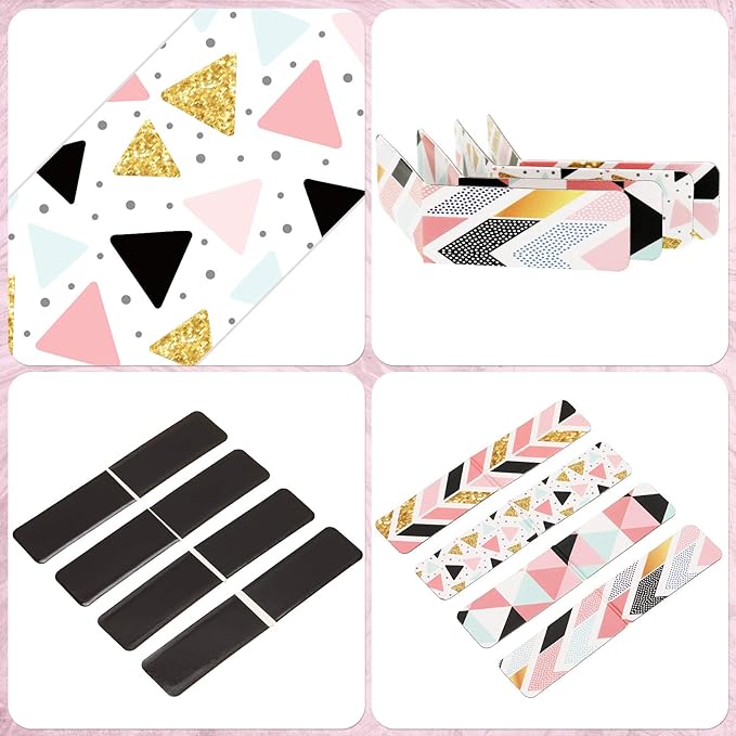 Zonon 24 Pieces Magnetic Bookmarks for Women Geometric Magnet Page Markers Page Clips Assorted Book Markers Set for Book Lovers Reading Gifts Supplies