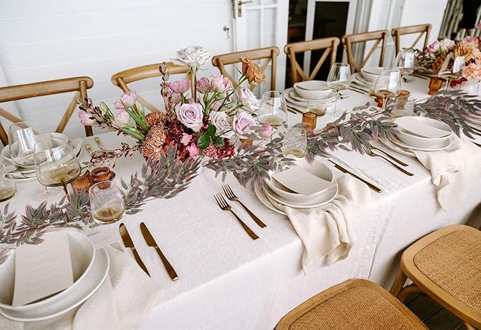 RECUTMS Artificial Hanging Willow Leaves Greenery 2Pcs 5.7Ft Fake Silk Leaves Ivy Garland Faux Vine Plants Decoration for Indoor Outdoor Home Garden Wedding Jungle Birthday Party Table Spring Decor