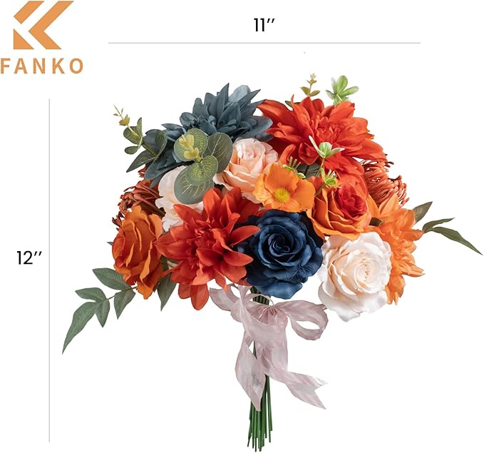 FANKO Rose Artificial Flowers Combo for DIY, Dusty Fake Rose Artificial Silk Flowers with Greenery, Real Looking Artificial Faux Flowers for Wedding, Table Decoration, Centerpieces, Party, Home Décor
